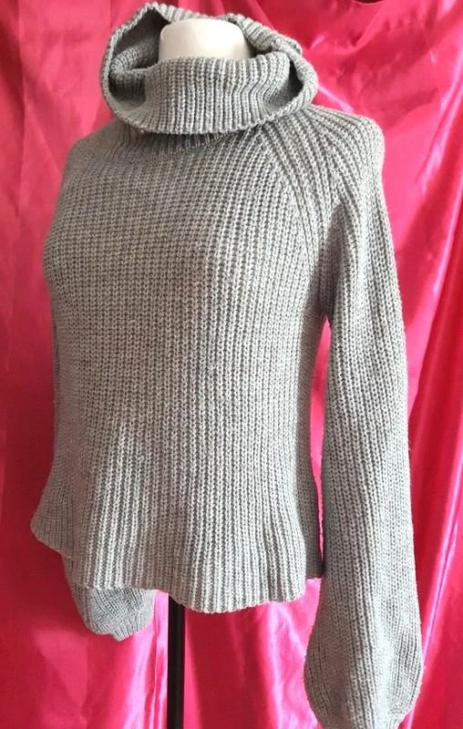 Suéter de malha de gola alta cinza feminino 36 - P – photo 4